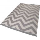 Tapis Carpets & CO. moderne ZIG ZAG gris et blanc