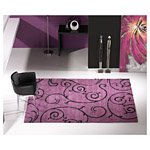 Tapis moderne en laine violet FEDORA Carving