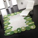 Tapis Filbert Vert et Blanc - Carving