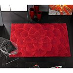 Tapis KALISTA en laine rouge Carving