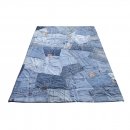 Tapis en jean BACK Carving bleu