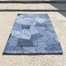 Tapis en jean BACK bleu Carving