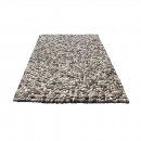 Tapis Carving en laine gris fait main STONES